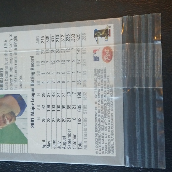 2001/02 Topps Post Cereal #19 Luis Gonzalez Arizona/Pedro Martinez Boston Red - Picture 5 of 5